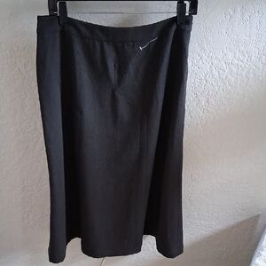 St. John Classic Gray Wool A-Line Skirt